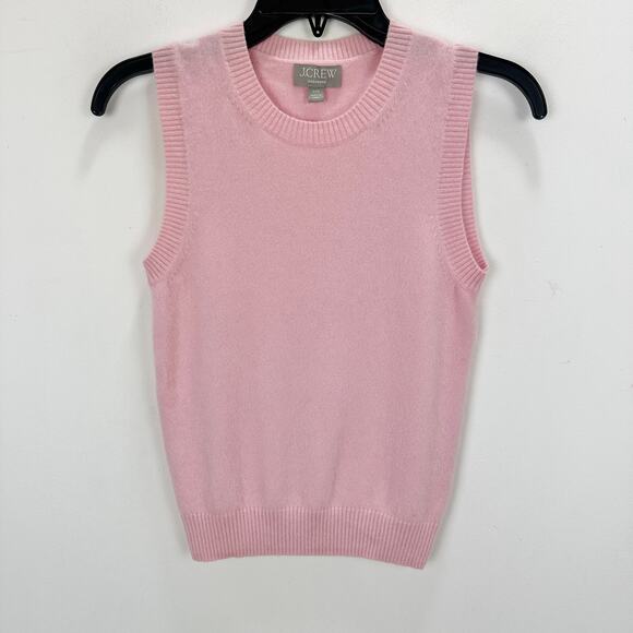 J.Crew Cashmere Sweater Shell Vest Knit Light Pink Sleeveless Classic Slim XXS - Picture 1 of 5